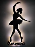 Lampka z oświetleniem LED Czarna baletnica z imieniem dziecka 81013 Naklejkomania - zdjecie 3 - miniatura