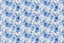 Retro fototapeta z regularnym wzorem Błękitne kwiaty 32680 Naklejkomania - zdjecie 2 - miniatura