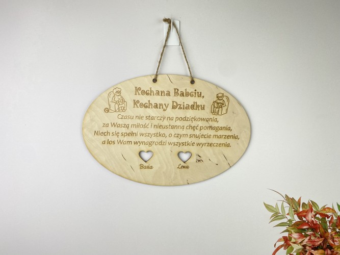 Zawieszka dla babci i dziadka z serduszkami z imionami wnuków 81200 - zdjęcie 3