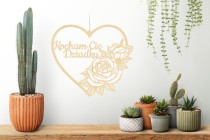 Drewniana zawieszka w kształcie serca z grawerowaną różą dla dziadka - tabliczka z konturów 81213 Naklejkomania - zdjecie 2 - miniatura