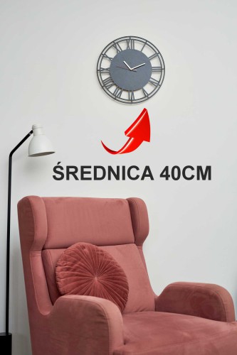 Czarny, minimalistyczny zegar ścienny z czarnego szkła akrylowego z cyframi rzymskimi 25504 - zdjęcie 6