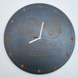 Grawerowany zegar z czarnej płyty HDF dla dziadków - Chwile z babcią i dziadkiem 25507 Naklejkomania - zdjecie 3 - miniatura