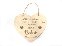 Drewniana zawieszka w kształcie serca dla babci - Super Babcia 66418 Naklejkomania - zdjecie 1 - miniatura