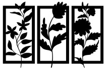 Tryptyk ażurowy Kwieciste i liściaste gałązki 26005 Naklejkomania - zdjecie 1 - miniatura