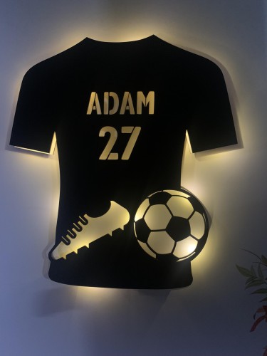 Lampka z oświetleniem LED Czarna sportowa koszulka z imieniem dziecka 81110 - zdjęcie 5