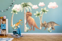 Naklejki dla dzieci na ścianę Dinozaury pośród drzew 22078 Naklejkomania - zdjecie 1 - miniatura
