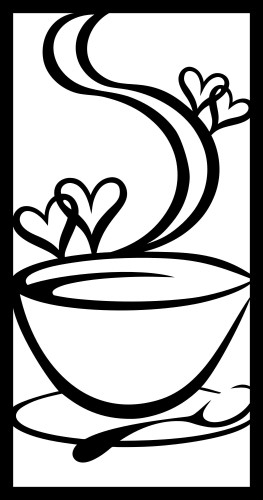 Obraz ażurowy Filiżanka kawy z sercami 26008 Naklejkomania - zdjecie 1