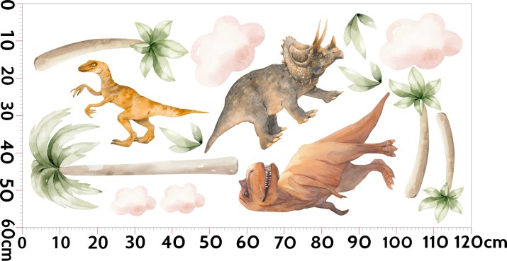 Naklejki dla dzieci na ścianę Dinozaury pośród drzew 22078 - zdjęcie 2