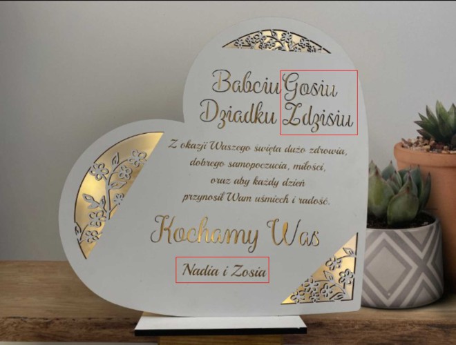 Lampka serce prezent Dzień Babci 69102 - zdjęcie 4