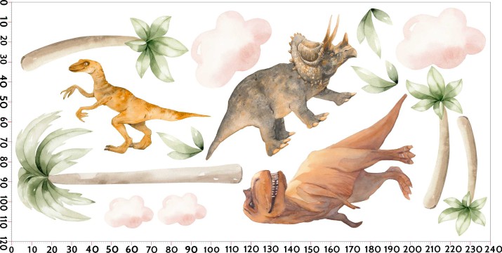 Naklejki dla dzieci na ścianę Dinozaury pośród drzew 22078 - zdjęcie 3