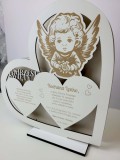 Biała statuetka - serce, pamiątka Chrztu Świętego, prezent dla dziecka 26030 Naklejkomania - zdjecie 2 - miniatura