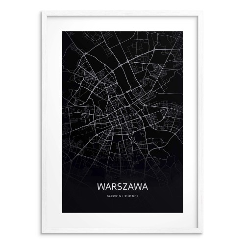 Industrialny, czarnobiały plakat Plan Warszawy 23211 - zdjęcie 2