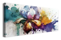 Nowoczesny, kolorowy obraz Kwiat i abstrakcja z farby 20779 Naklejkomania - zdjecie 3 - miniatura