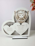 Biała statuetka - serce, pamiątka Chrztu Świętego, prezent dla dziecka 26030 Naklejkomania - zdjecie 1 - miniatura