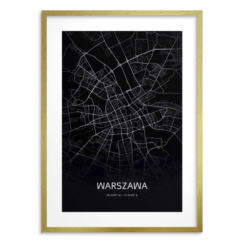 Industrialny, czarnobiały plakat Plan Warszawy 23211 - zdjęcie 3