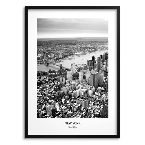 Czarnobiały plakat ze zdjęcia Nowy York, Manhattan 23212