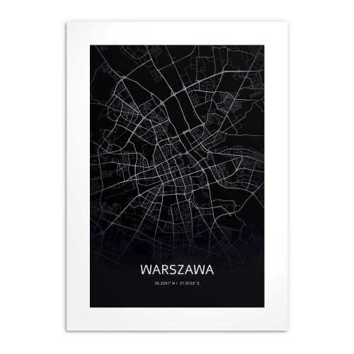 Industrialny, czarnobiały plakat Plan Warszawy 23211 - zdjęcie 5