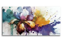 Nowoczesny, kolorowy obraz Kwiat i abstrakcja z farby 20779 Naklejkomania - zdjecie 1 - miniatura