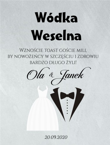 Etykiety, naklejki na wódkę weselną zestaw 150 sztuk, W12 Naklejkomania - zdjecie 1
