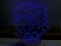 Lampka zmieniająca kolor z jednorożcem, księżycem i gwiazdkami - prezent dla dziecka na urodziny, święta, dzień dziecka 26017 Naklejkomania - zdjecie 3 - miniatura