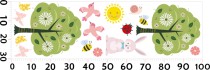 Dwustronne naklejki na szybę wielokrotnego użytku na okno wiosenne - zwierzątka wśród drzew i kwiatów 25603 Naklejkomania - zdjecie 2 - miniatura