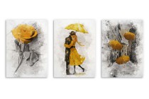Trzy plakaty na ścianę - zakochana para, parasole i róża w akwareli 23201 Naklejkomania - zdjecie 5 - miniatura