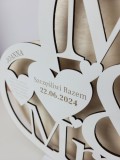 Drewniana statuetka - serce dla Pary Młodej, zakochanych, prezent na ślub, wesele, rocznicę ślubu 26028 Naklejkomania - zdjecie 3 - miniatura