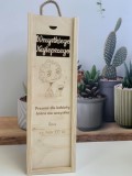 Skrzynka drewniana na wino, alkohol, prezent urodziny WS005 Naklejkomania - zdjecie 1 - miniatura