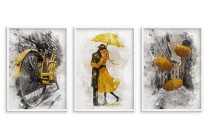 Plakaty na ścianę - akwarelowa kompozycja w odcieniach żółtego i szarości 23200 Naklejkomania - zdjecie 4 - miniatura