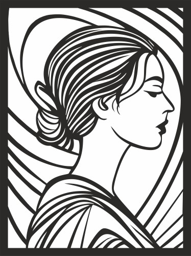 Obraz ażurowy Profil kobiety 51001 Naklejkomania - zdjecie 1