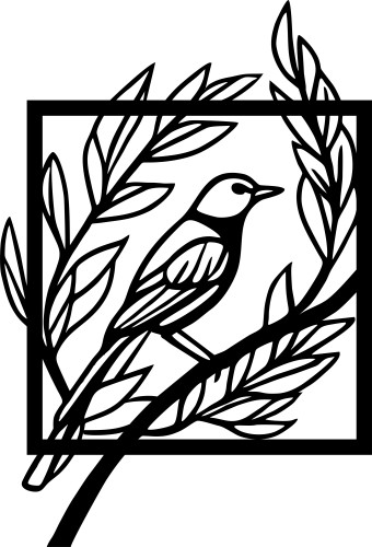 Obraz ażurowy Ptak na gałęzi 51005 Naklejkomania - zdjecie 1
