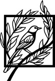 Obraz ażurowy Ptak na gałęzi 51005 Naklejkomania - zdjecie 1 - miniatura