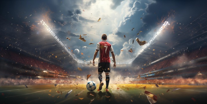 Fototapeta Piłkarz na stadionie 75020 - zdjęcie 2
