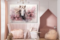Pastelowy obraz Malowany koń wśród kwiatów 73005 Naklejkomania - zdjecie 2 - miniatura