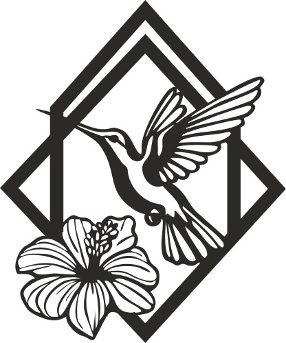 Obraz ażurowy Koliber i kwiat 51012 Naklejkomania - zdjecie 1