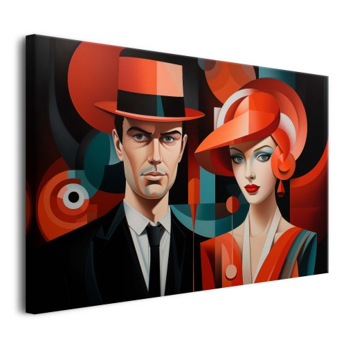Obraz w stylu art deco - mężczyzna i kobieta 73021 - zdjęcie 6