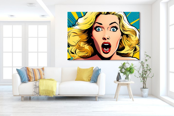 Obraz w stylu pop art Zdziwiona kobieta 73030 - zdjęcie 2