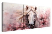 Pastelowy tryptyk Koń w różu 73006 Naklejkomania - zdjecie 3 - miniatura