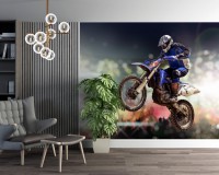 Fototapeta Motocross - skaczący motocyklista 81155 Naklejkomania - zdjecie 1 - miniatura