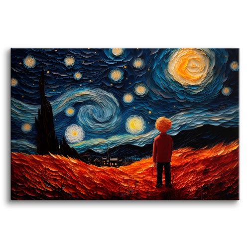 Obraz Van Gogh - inspiracja, Nocny pejzaż 73004 Naklejkomania - zdjecie 1