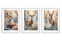 Plakaty dla dzieci Leśne zwierzątka w śniegu kd087 Naklejkomania - zdjecie 3 - miniatura