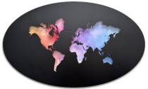 Obraz podświetlany ścienna lampka Mapa świata - akwarelowe tło 69108 Naklejkomania - zdjecie 3 - miniatura