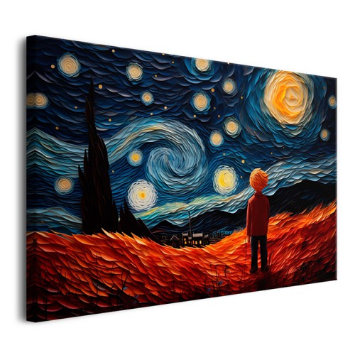 WYPRZEDAŻ 80X120 Obraz Van Gogh - inspiracja, Nocny pejzaż 73004 - zdjęcie 3