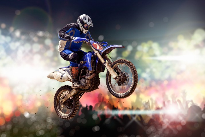 Fototapeta Motocross - skaczący motocyklista 81155 - zdjęcie 2
