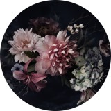 Okrągła fototapeta Bukiet kwiatów na czarnym tle 64044 01 Naklejkomania - zdjecie 1 - miniatura