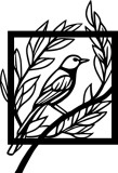 Obraz ażurowy Ptak na gałęzi 51005 Naklejkomania - zdjecie 5 - miniatura