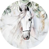Okrągła fototapeta Biały, pastelowy koń 21075 01 Naklejkomania - zdjecie 1 - miniatura