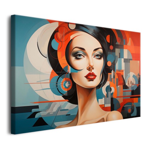 Obraz Kobieta - portret na geometrycznym tle 73022 - zdjęcie 7