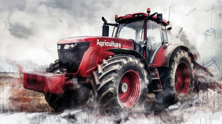 Fototapeta Czerwony traktor 75019 - zdjęcie 2