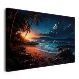 Obraz Egzotyczna grafika - nadmorska plaża o zachodzie słońca 73014 Naklejkomania - zdjecie 3 - miniatura